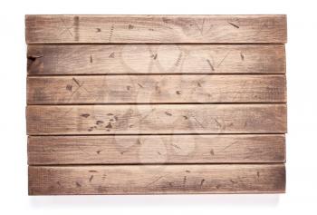 aged wooden board surface isolated on white background