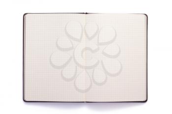 notepad or notebook paper at white background, top view