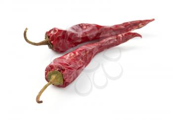 dried pepper chili isolated on white background