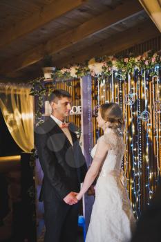 The couple at the marriage ceremony.