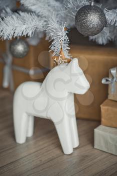 Christmas toy in the form of horses.