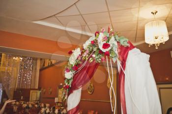 The details of the decoration of the hall for the celebration.