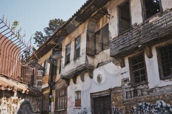 The narrow streets of the old part of Antalya city.