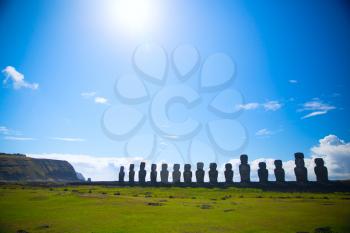 Moais at Ahu Tongariki (Easter island, Chile)