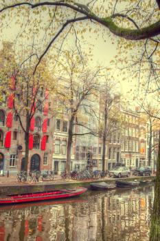 Amsterdam autumn. beautiful places in Europe