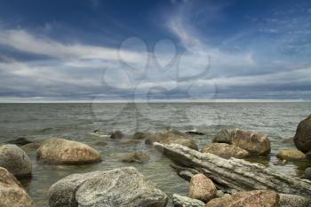 rocks in the sea . summer landscape in Europe.
