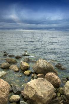 rocks in the sea . summer landscape in Europe.