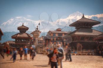 Temples of Durbar Square in Bhaktapur, Kathmandu valey, Nepal.