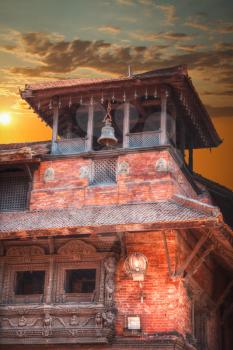 Temples of Durbar Square in Bhaktapur, Kathmandu valey, Nepal.