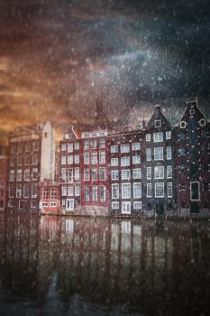 Amsterdam is the capital and largest city of the Netherlands. snow goes in winter.
