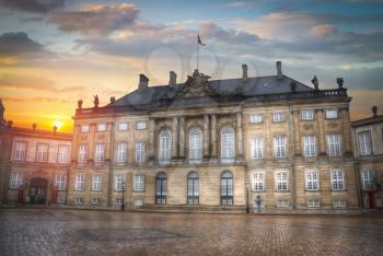 The Royal Amalienborg Palace in Copenhagen. Denmark