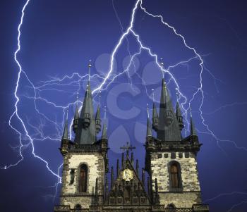 Prague is the city and capital of the Czech Republic. Main Attractions. Bright flashes of lightning during a thunderstorm.
