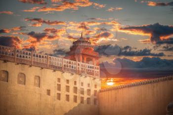 Hawa Mahal  is a harem in the palace complex of the Jaipur Maharaja, built of pink sandstone in the form of the crown of Krishna