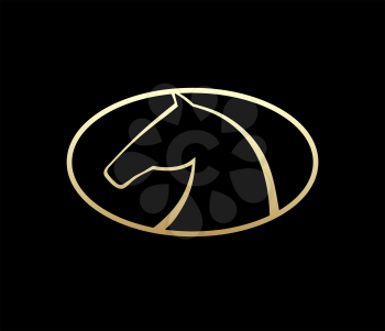 Horse symbolic logo element, vector