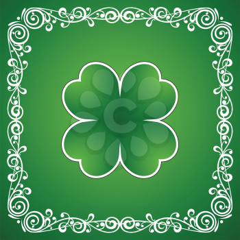 Clover leaf and ornamental element background for happy St. Patricks Day