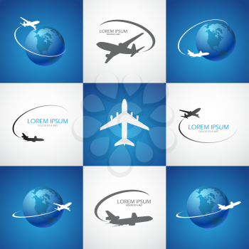 symbol airplane logo travel tourism design vector