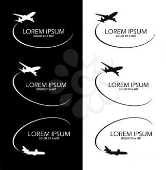 symbol airplane logo travel tourism design vector