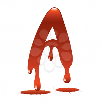 letter A in the form of current liquid paint
