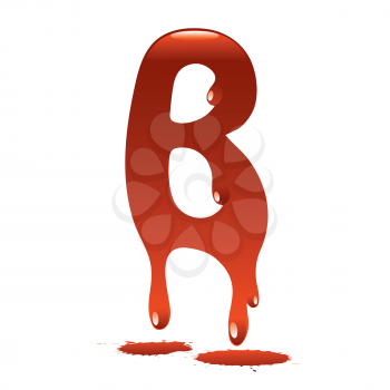 letter B in the form of current liquid paint