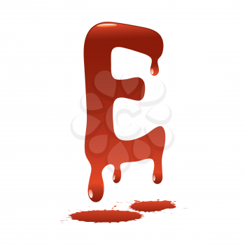 letter E in the form of current liquid paint
