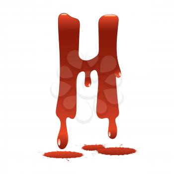 letter H in the form of current liquid paint
