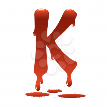 letter K in the form of current liquid paint