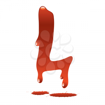 letter L in the form of current liquid paint vector element