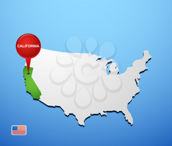 California on USA map