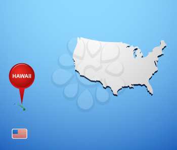 Hawaii on USA map