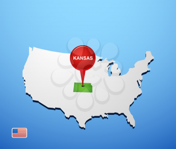 Kansas on USA map