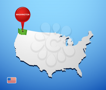 Washington on USA map