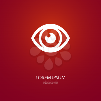 Eye icon on red
