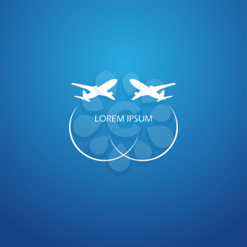 Airplane symbol vector design logo element