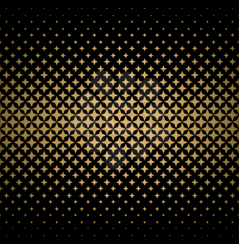 star halftone gradients, gold and black vector background