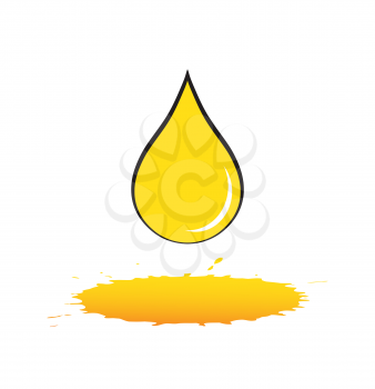 vector illustraton with oil drop and yellow spill