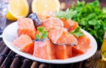red salmon with fresh parsley and spice