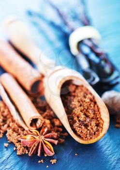 aroma spice and brown sugar on a table