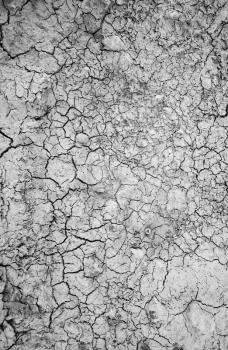 Surface of a grungy dry cracking parched earth