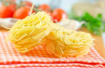 raw pasta and tomato