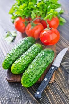 cucumbers and tomato