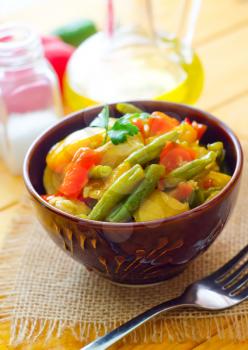 Fresh vegetable stew in the bowl