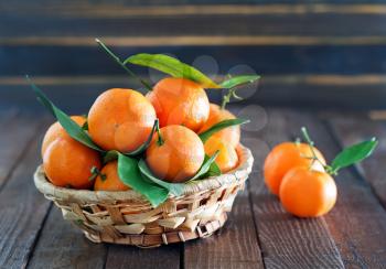fresh tangerines, tangerines on the wooden table