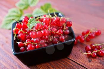 fresh currant in bowl and on a table