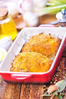 fried chicken in bowl and on a table