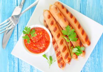 sausages with sauce