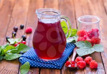 fresh compot from berries on a table