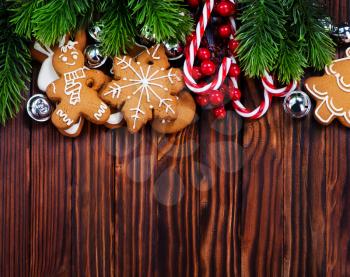 christmas cookies on a table, ginger cookies