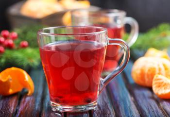  christmas drink with aroma spice on a table