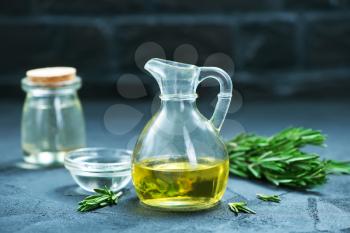 olive oil with rosemary, oil in bottle