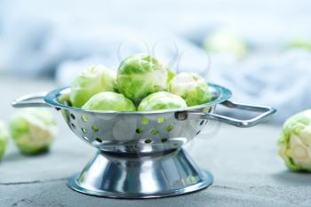 brussel sprouts on a table, stock photo
